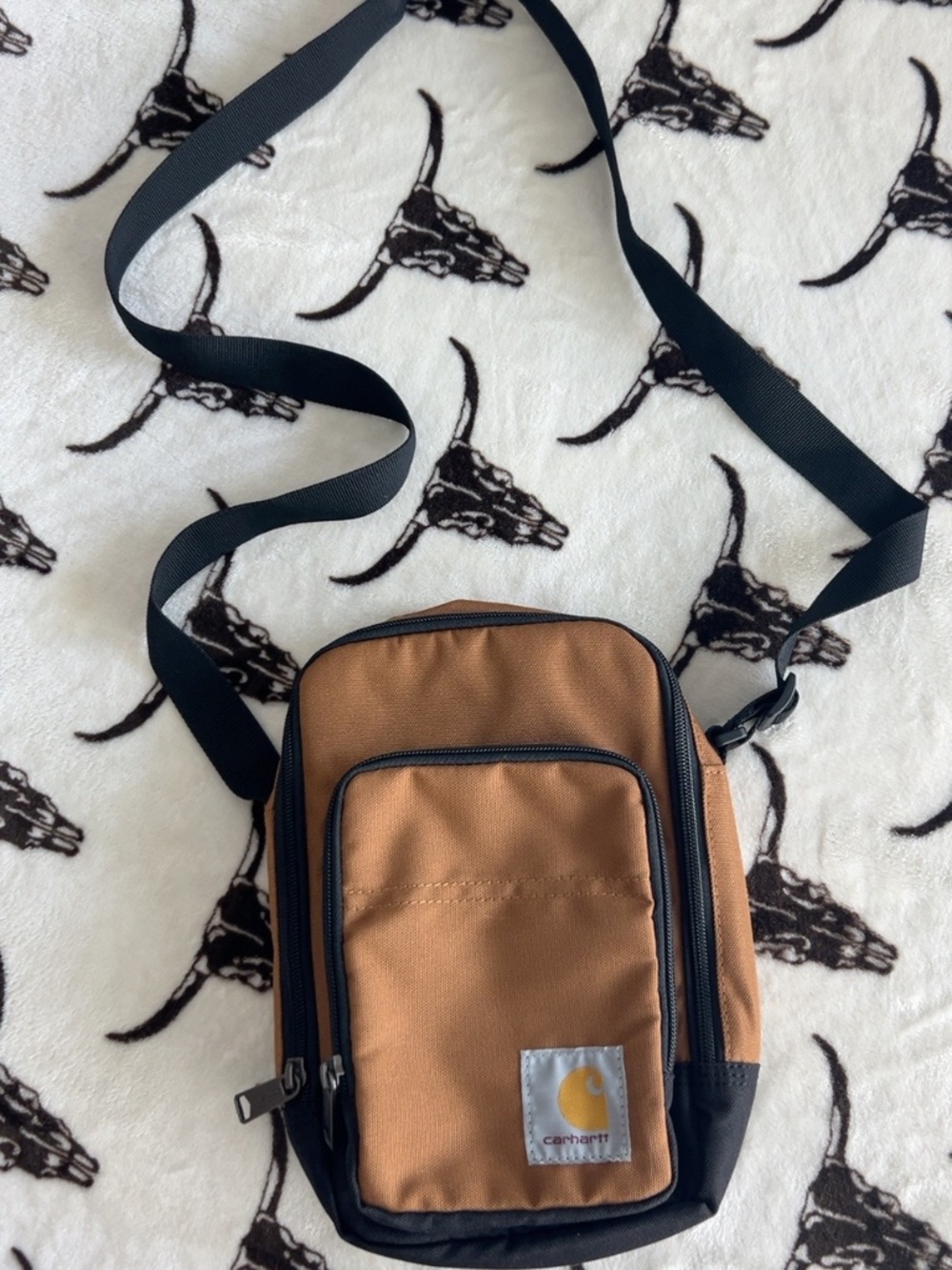 Carhartt Brown Black Crossbody Bag Small Shoulder Utility Workwear Bag